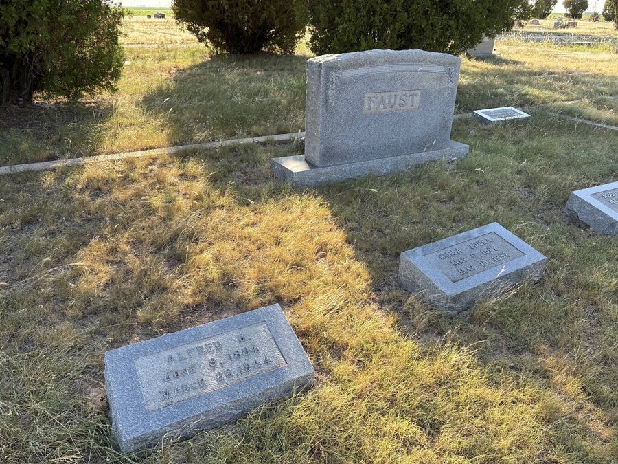 Alfred and Emma's Headstones at the Family Gravesite in Roscoe