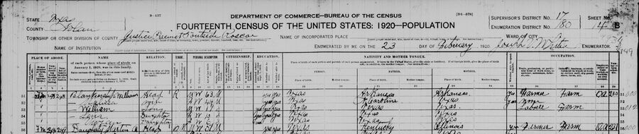 Nancy Blankenship Census · 1920