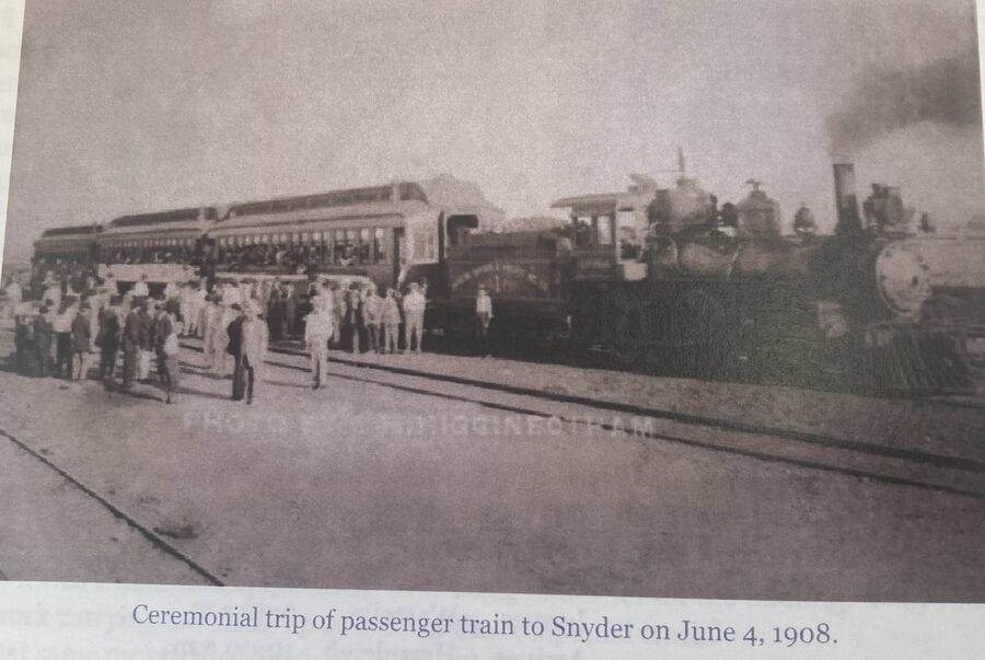 Passenger train to Snyder in · 1908